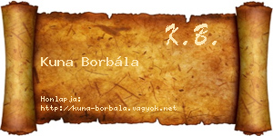 Kuna Borbála névjegykártya